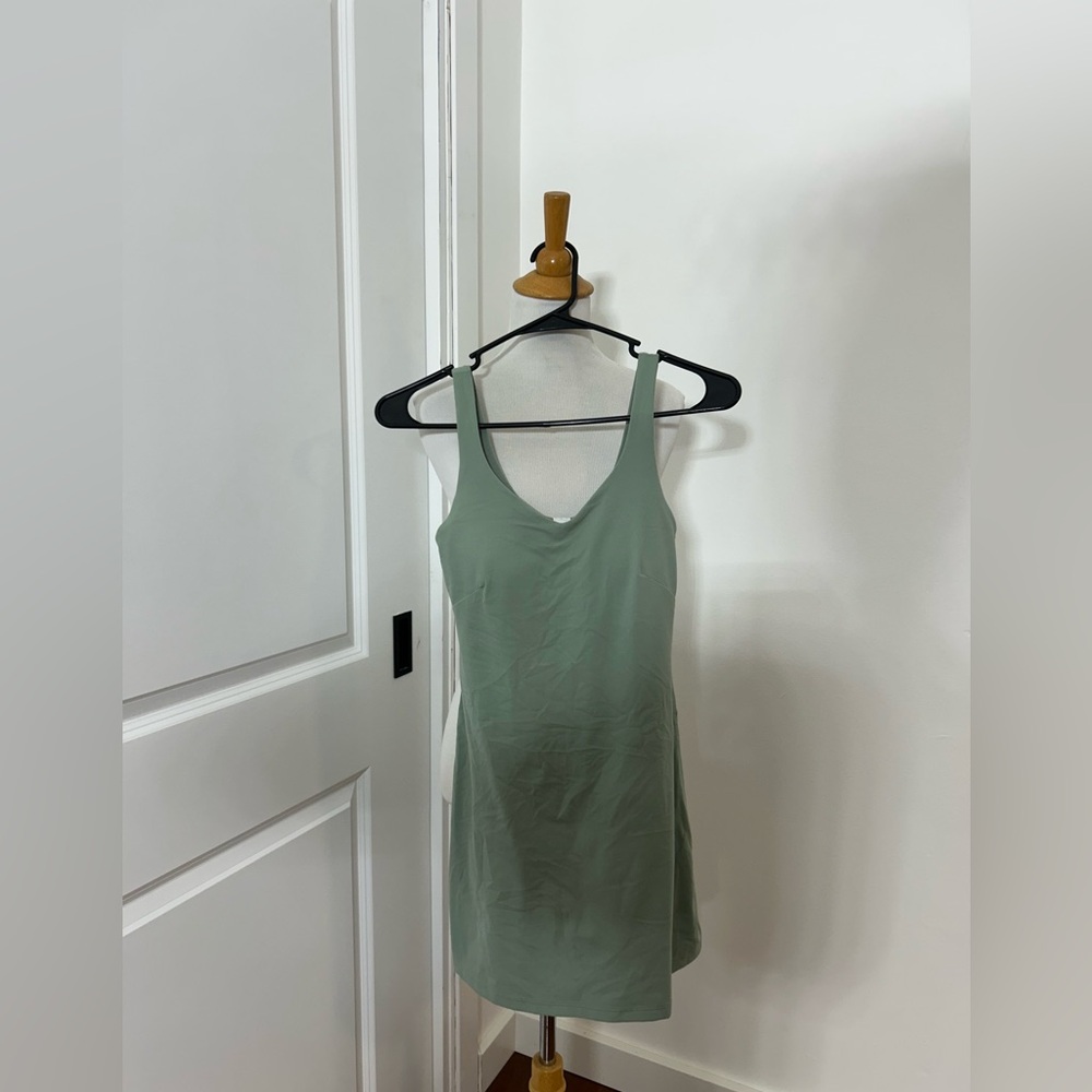 LULULEMON Sage Green Tank Dress With Shorts Size 2